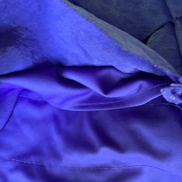 London Times Dress Tiered Purple Iridescent Cap Sleeve Mother Bride Raw Edge - Picture 11 of 16